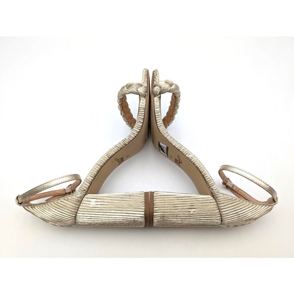 Jewel Badgley Mischka Shea Ankle Strap Sandals Champagne Gold Size US9 EU39.5 - Picture 7 of 10